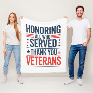 Allen, die gedient haben, zu Ehren. Danke, Veteran Fleecedecke