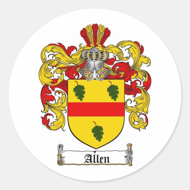 ALLEN-FAMILIENWAPPEN - ALLEN WappenCOAT Runder Aufkleber (Vorderseite)
