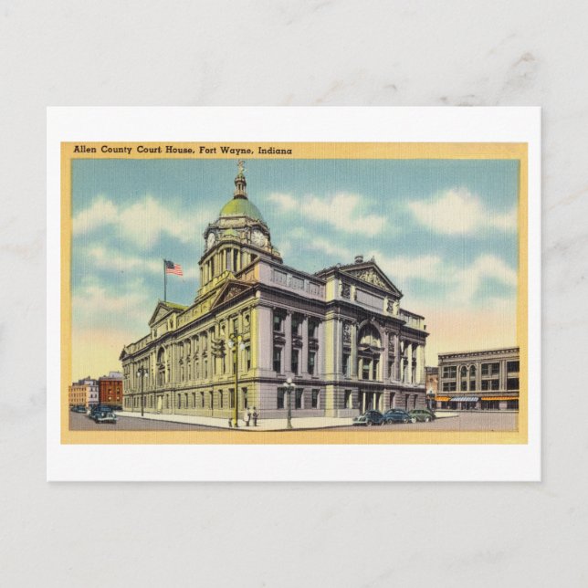 Allen Landkreis Court House in Fort Wayne, Indiana Postkarte (Vorderseite)