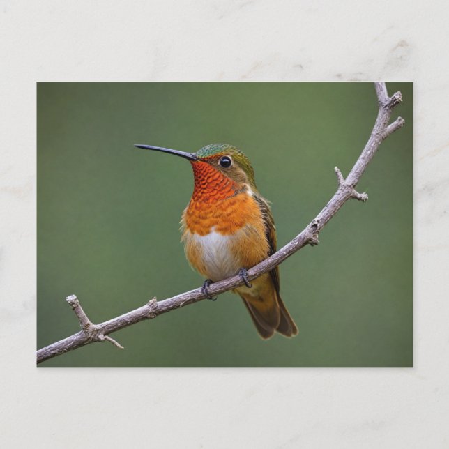 Allen's Hummingbird sitzen Postkarte (Vorderseite)