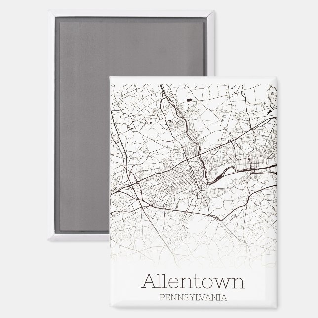Allentown PA Stadtplan Magnet (Vorderseite/Rückseite)