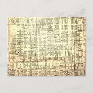 Allentown, PA Vintag Map Postkarte