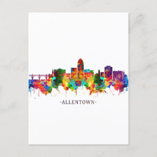 Allentown Pennsylvania Skyline Feiertagspostkarte