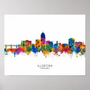 Allentown Pennsylvania Skyline Poster