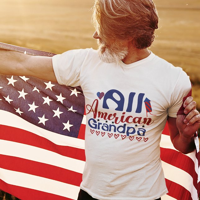 Aller amerikanischer Großvater am 4. Juli Großvate T-Shirt (Von Creator hochgeladen)