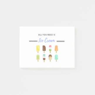 Aller, den Sie benötigen, ist Eiscreme-lustiger Post-it Klebezettel