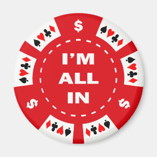 Aller ich bin im roten Poker-Chip Magnet