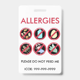 Allergen-Allergie-Symbol-Alarm der Ausweis