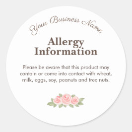 Allergen-Warn-Aufkleber für Kekse | Heimische Bäck Runder Aufkleber