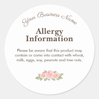 Allergen-Warn-Aufkleber für Kekse | Heimische Bäck Runder Aufkleber
