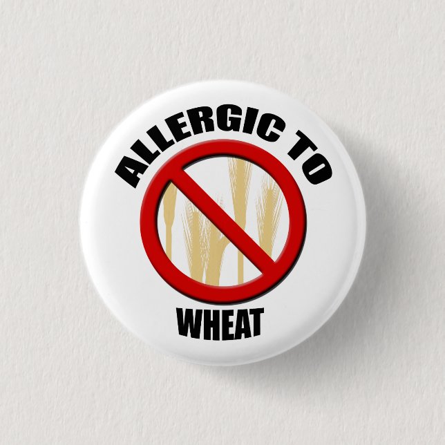 Allergic Wheat Alergy Medical Alert Warning Small Button (Vorderseite)