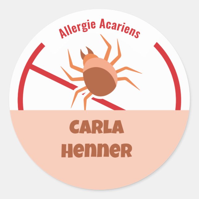 Allergie Acariens Classic Round Sticker (Vorderseite)