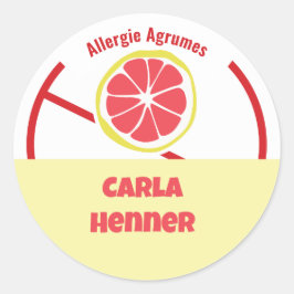 Allergie Agrumes Classic Round Sticker