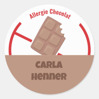 Allergie Chocolat Runder Aufkleber