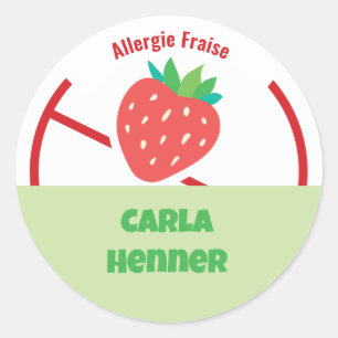 Allergie Fraise Runder Aufkleber
