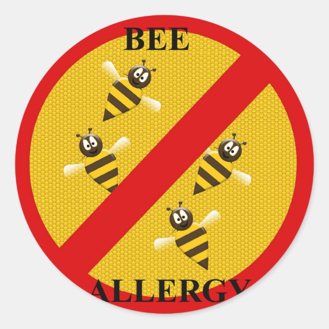 Allergie gegen Bienen Runder Aufkleber (Vorderseite)