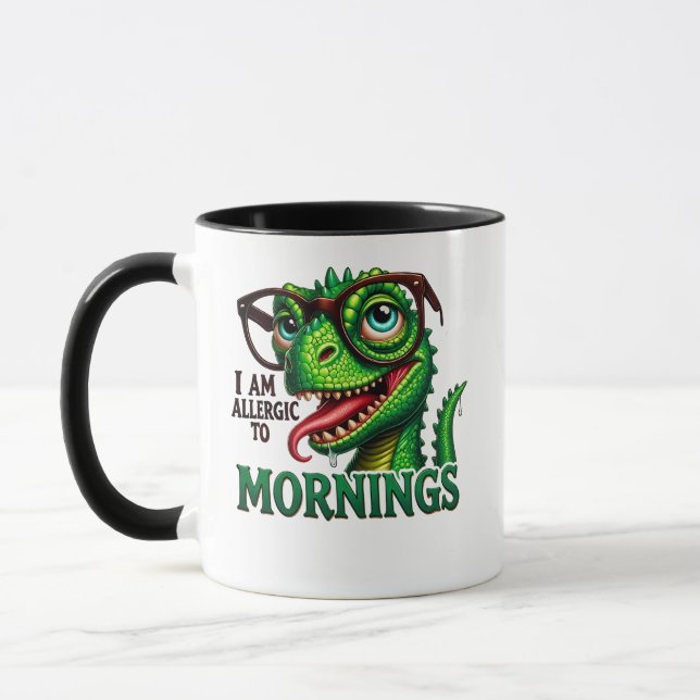 Allergie gegen Morgenstunden-Tasse - Funny Animal  Tasse (Links)