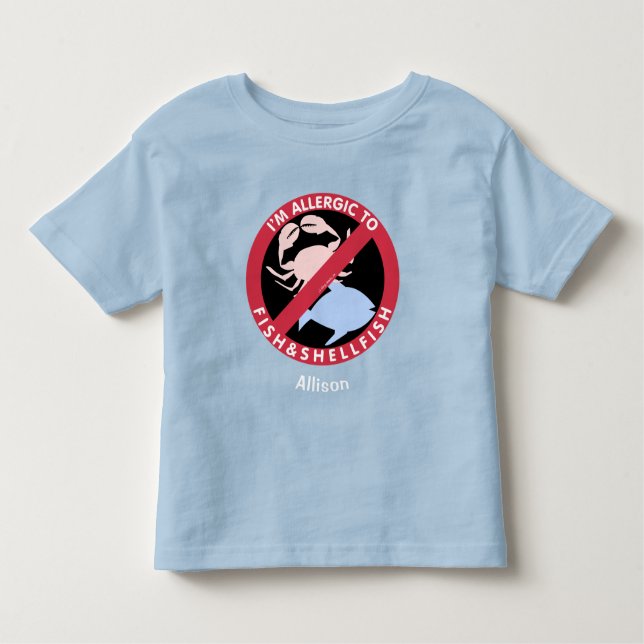 Allergie gegen Muschelallergie Personalisiert Kleinkind T-shirt (Vorderseite)