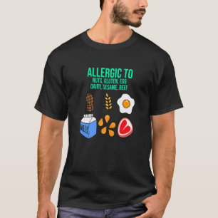 Allergie gegen Nüsse Gluten Milch Lebensmittelalle T-Shirt