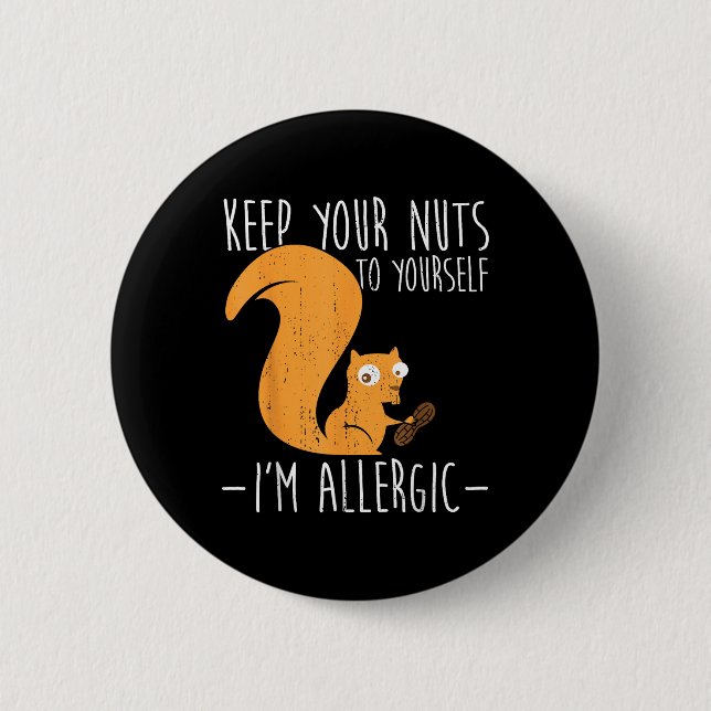 Allergie gegen Nüsse I Eichhörnchen Lebensmittelal Button (Vorderseite)