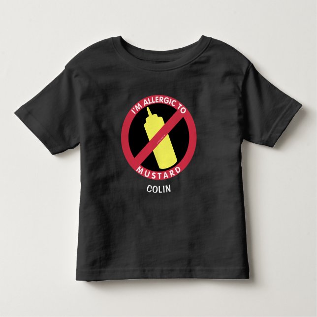 Allergie gegen Senf Kids Allergie Personalisiert Kleinkind T-shirt (Vorderseite)