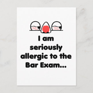 Allergie gegenüber der Bar-Prüfung Postkarte