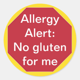 Allergie: Kein anpassbarer Text über Gluten Runder Aufkleber