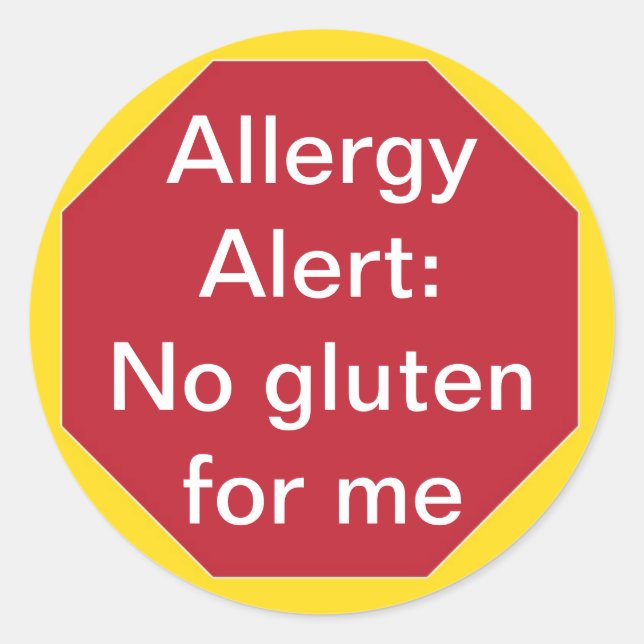 Allergie: Kein anpassbarer Text über Gluten Runder Aufkleber (Vorderseite)