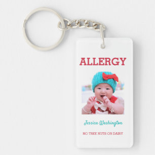 Allergie-kundenspezifische Foto-im Notfall Kinder Schlüsselanhänger