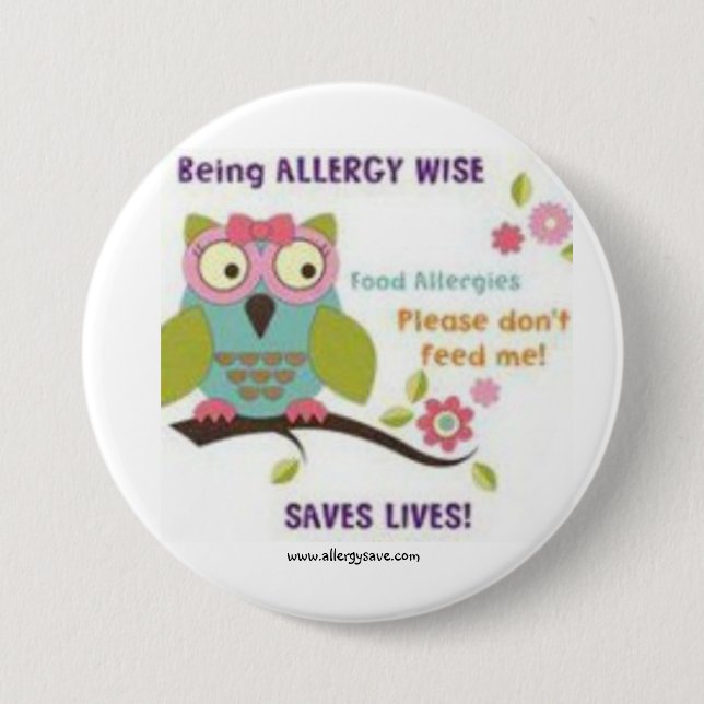 Allergie sein klug - Bewusstseins-Abzeichen Button (Vorderseite)
