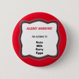 Allergie-wachsames Button-Knopf-Abzeichen Button
