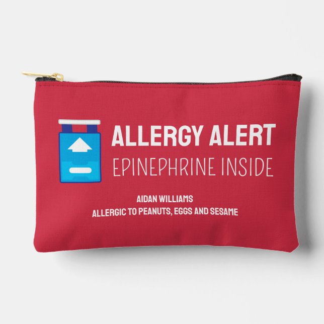Allergie Warnhinweis Epinephrine Medikation Kinder Zubehörtasche (Vorderseite)