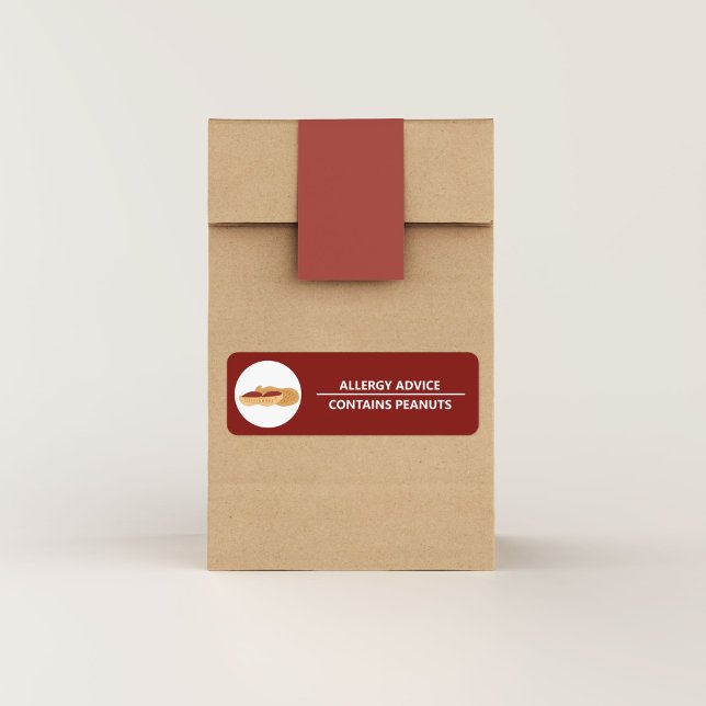Allergieberatung - Enthält Erdnussaufkleber (Allergy Advice - Contains Peanuts Sticker)