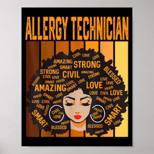 Allergietechniker Mächtiger Schwarzer Monat der Ge Poster