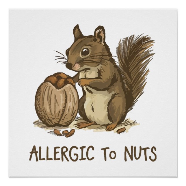 Allergisch gegen Nüsse Poster (Vorderseite)