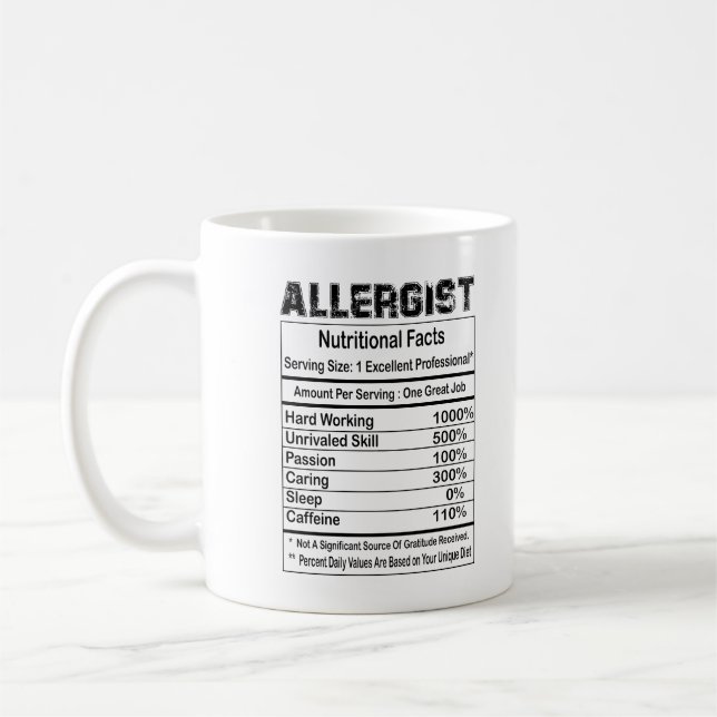 Allergist Nutritional Facts 11oz Tasse (Links)