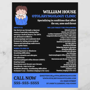 Allergologiedesign, Otolaryngologe, Otolaryngologi Flyer