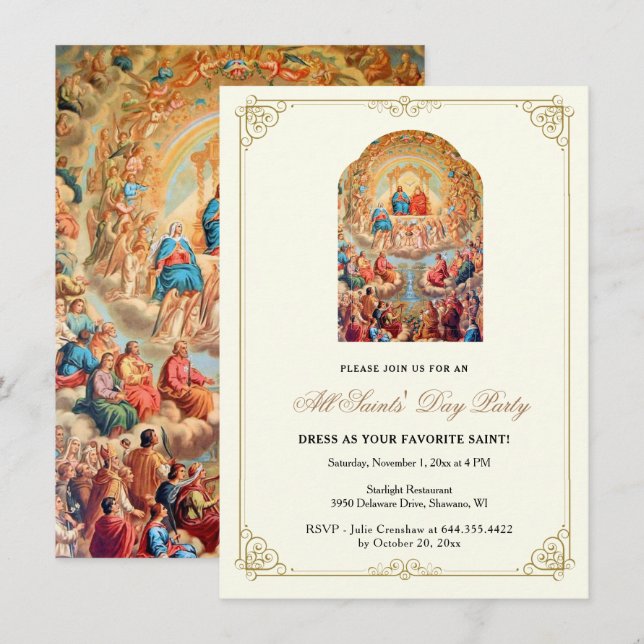 Allerheilige Feier zum Party Einladung (Vorne/Hinten)