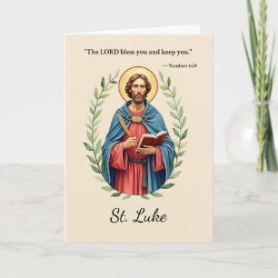 Allerheiligen Lukas Festtag Gottes Segen Blumengew Karte