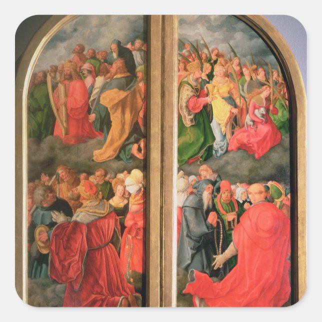 Allerheiligen-Tag-Altarpiece Quadratischer Aufkleber (Vorderseite)