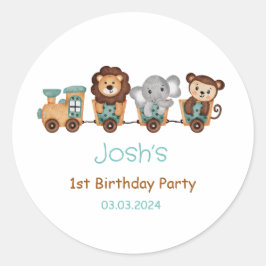 ALLES ABOARD-Kindergeburtstag-Label für Bahnverbin Runder Aufkleber