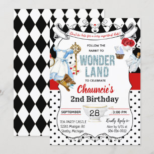 ALLES ALTER - Alice im Wunderland Geburtstag Einladung