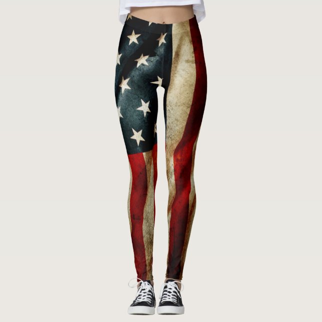 Alles amerikanische Schmutz-Flaggen-Yoga Leggings (Vorderseite)