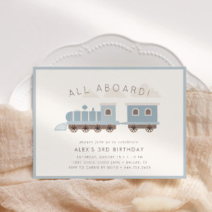 Alles an Bord! Boys Train Birthday Party Einladung