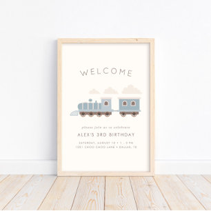 Alles an Bord! Boys Train Birthday Willkommen Poster