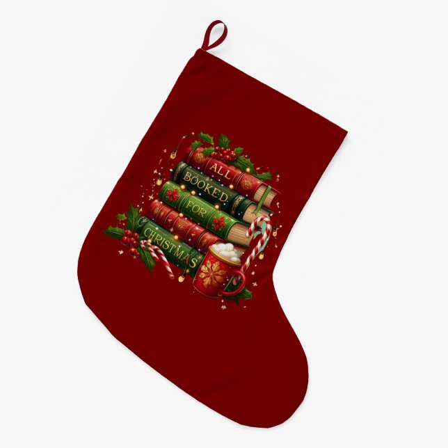 alles ausgebucht für Weihnachten Großer Weihnachtsstrumpf (Vorderansicht (hängend))