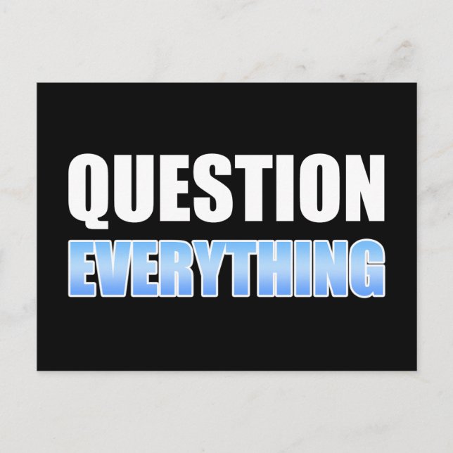 Alles befragen postkarte (Vorderseite)