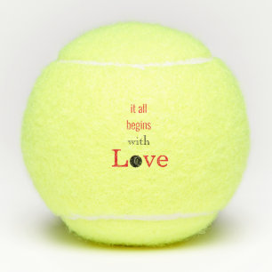 Alles beginnt mit Liebe Funny Tennis Balls Tennisbälle