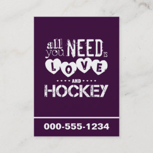 Alles, das Sie benötigen, ist Liebe und Hockey Visitenkarte
