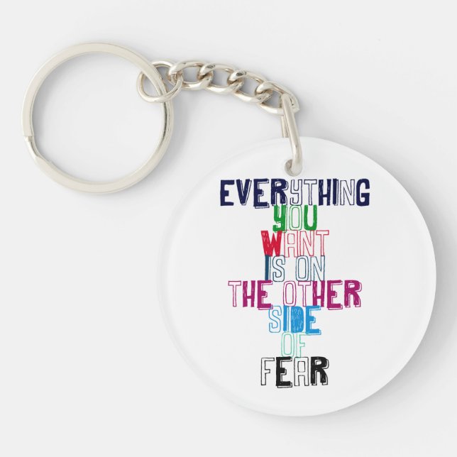 Alles, das Sie wollen, ist auf der anderen Seite Schlüsselanhänger (Vorderseite)